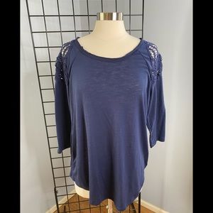 Torrid 3/4 cool shoulder sleeve top, EUC sz 0x